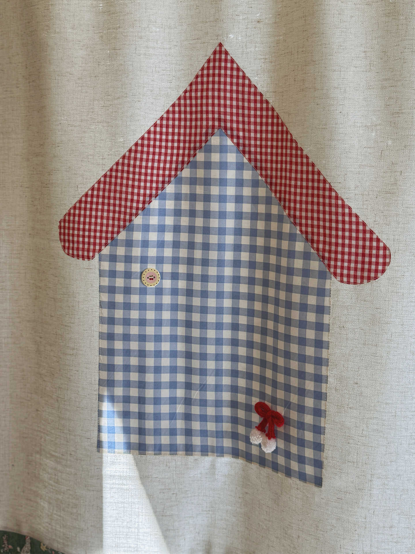 Commercial Printing House - VIKAMA Gingham Küçük Ev Noren Kapı