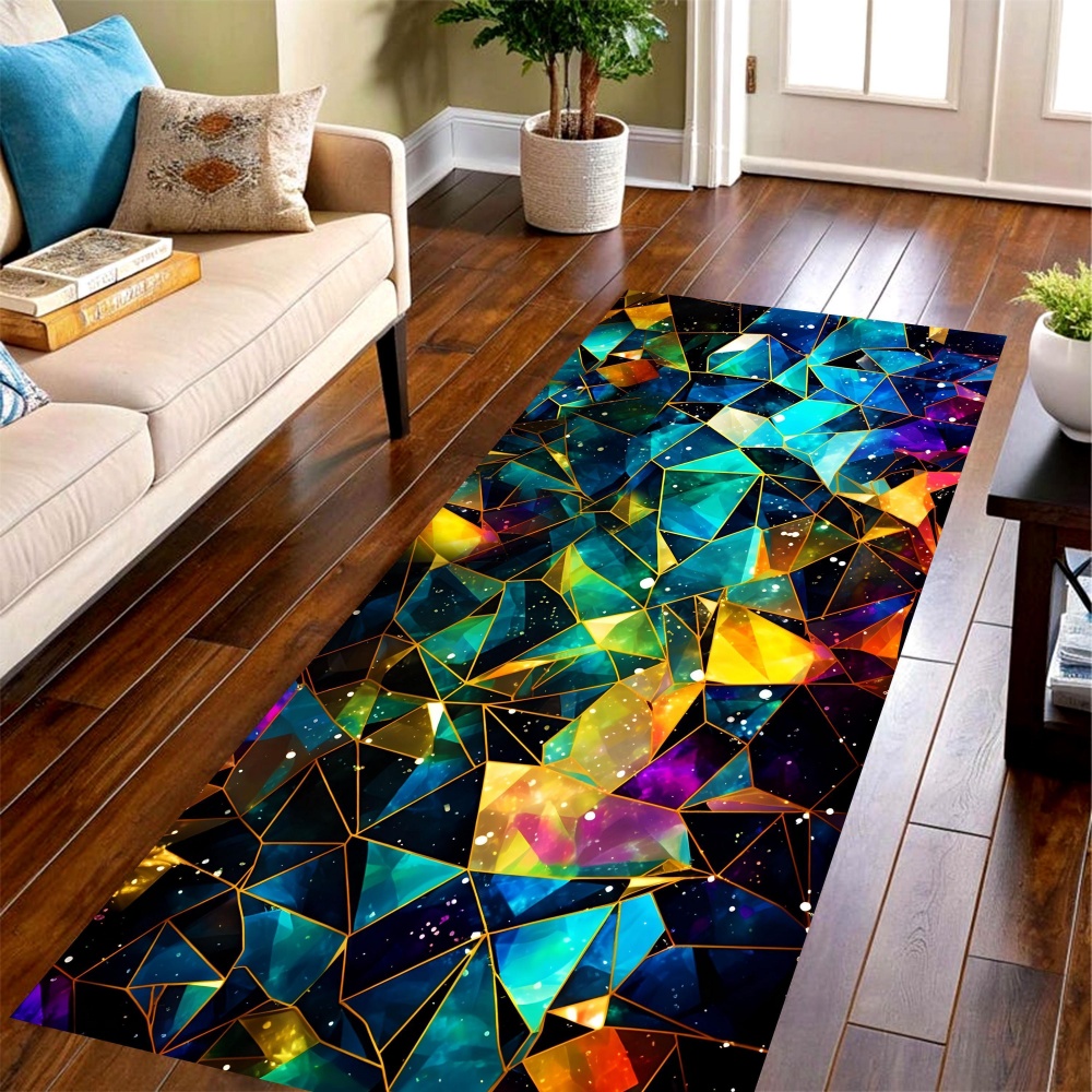 Commercial Printing House - Galaxy Kristal Üçgen Uzun Yolluk Halı,