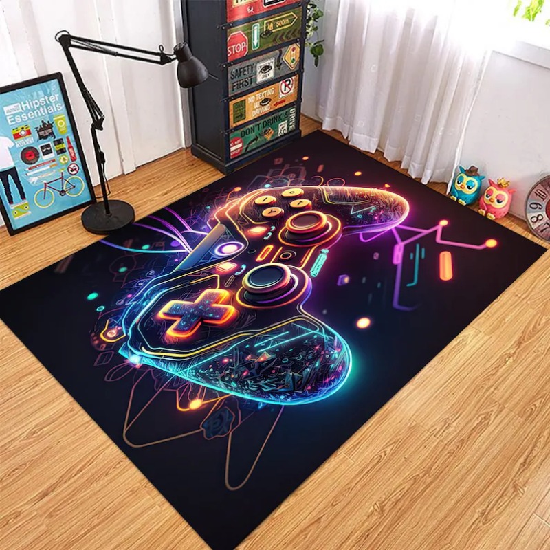 Commercial Printing Services - Neon Işıltılı Oyun Kumandası Halısı Renkli